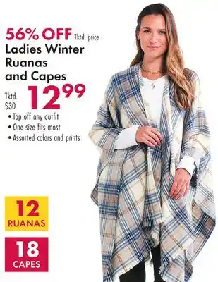 Boscov's Ladies winter ruanas and capes offer