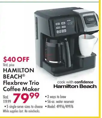 Boscov's Hamilton beach flexbrew trio coffee maker offer