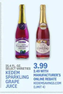 Kings Food Markets Kedem sparkling grape juice offer