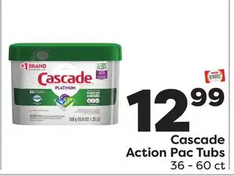 Weis Markets Cascade action pac tubs offer