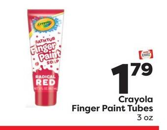 Weis Markets Crayola finger paint tubes offer