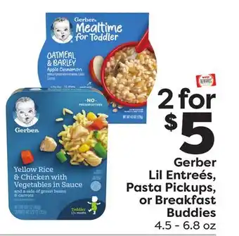 Weis Markets Gerber lil entreés, pasta pickups, or breakfast buddies offer