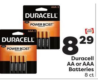 Weis Markets Duracell aa or aaa batteries offer