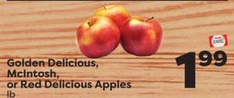 Weis Markets Golden delicious, mcintosh, or red delicious apples offer