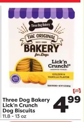Weis Markets Three dog bakery lick'n crunch dog biscuits offer