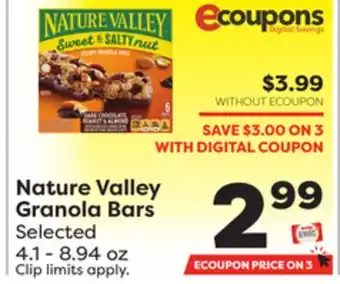 Weis Markets Nature valley granola bars offer