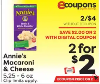Weis Markets Annie's macaroni & cheese offer