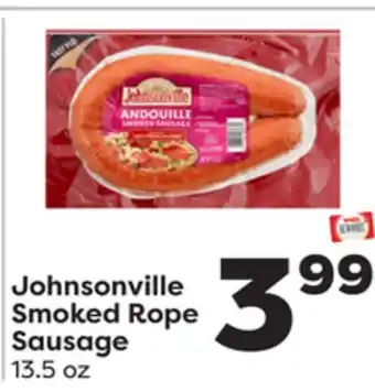 Weis Markets Johnsonville smoked rope sausage offer