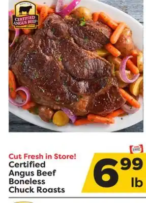 Weis Markets Certified angus beef boneless chuck roasts offer