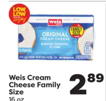 Weis Markets Weis cream cheese family size offer