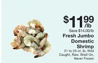 Fairway Store Market Fresh jumbo domestic shrimp offer