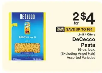 Fairway Store Market Dececco pasta offer