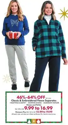 Boscov's Classic & embroidered fleece separates offer
