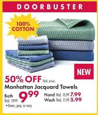 Boscov's Manhattan jacquard towels offer