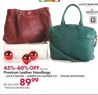 Boscov's Premium leather handbags offer