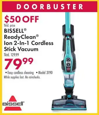 Boscov's Bissell readyclean ion 2-in-1 cordless stick vacuum offer