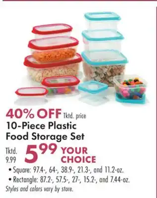 Boscov's 10-piece plastic food storage set offer