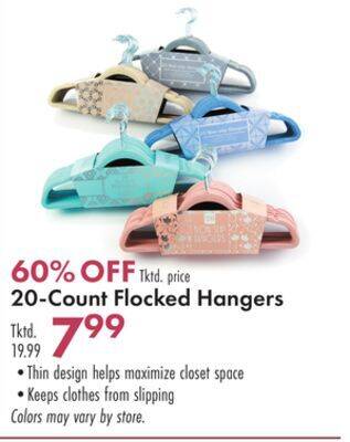 Boscov's 20-count flocked hangers offer