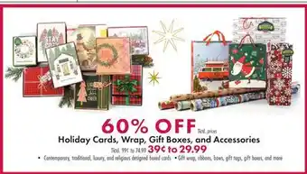 Boscov's Holiday cards, wrap, gift boxes, and accessories offer
