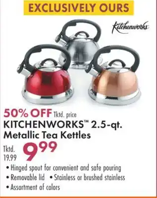 Boscov's Kitchenworks 2.5-qt. metallic tea kettles offer