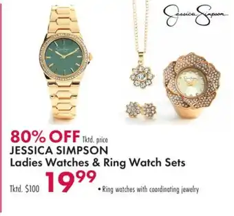Boscov's Jessica simpson ladies watches & ring watch sets offer