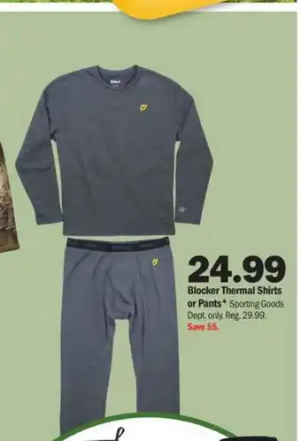 Meijer Blocker Thermal Shirts Or Pants offer