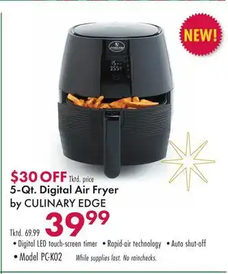 Boscov's 5-qt. digital air fryer by culinary offer