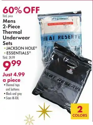 Boscov's Mens 2-piece thermal underwear sets offer