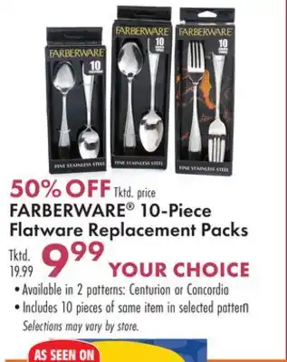 Boscov's Farberware 10-piece flatware replacement packs offer