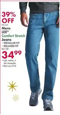 Boscov's Mens lee comfort stretch jeans offer
