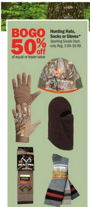 Meijer Hunting Hats, Socks Or Gloves offer