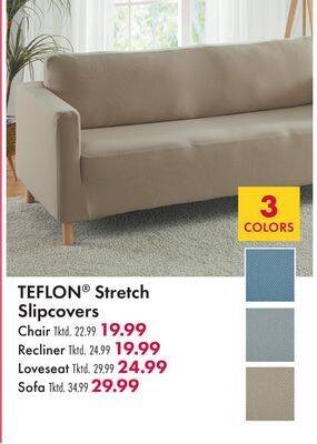 Boscov's Teflon stretch slipcovers chair offer