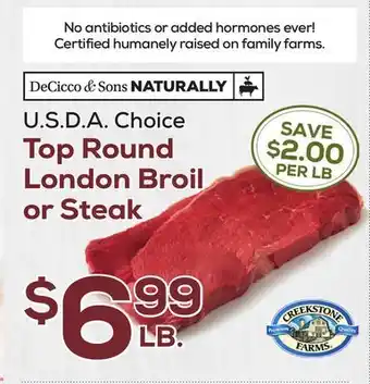 DeCicco & Sons Top round london broil or steak offer