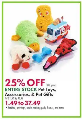 Boscov's Entire stock pet toys, accessories, & pet gifts offer