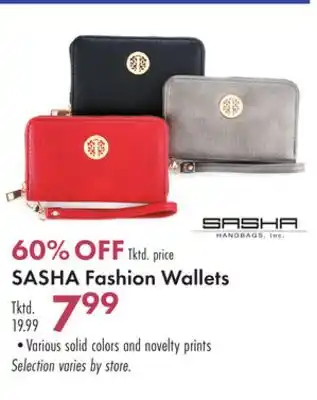 Boscov's Sasha fashion wallets offer