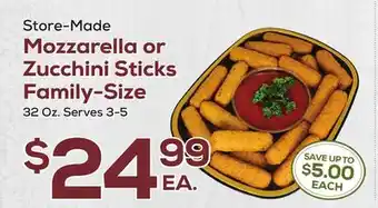DeCicco & Sons Mozzarella or zucchini sticks family-size offer
