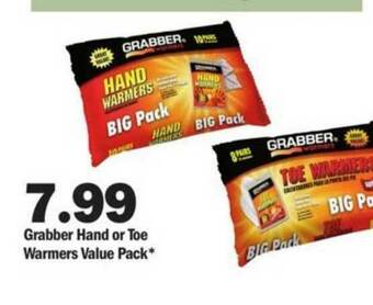 Meijer Grabber Hand Or Toe Warmers Value Pack offer