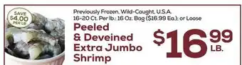 DeCicco & Sons Peeled & deveined extra jumbo shrimp offer