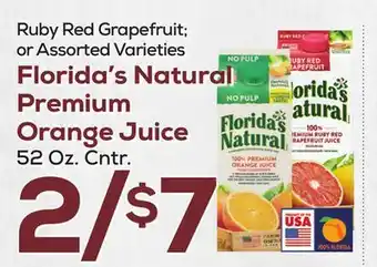 DeCicco & Sons Florida's natural premium orange juice offer
