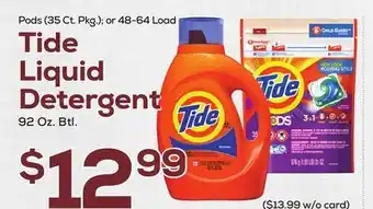 DeCicco & Sons Tide liquid detergent 92 oz. btl offer
