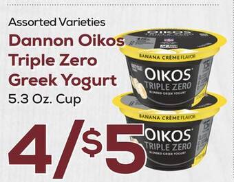 DeCicco & Sons Dannon oikos triple zero greek yogurt offer