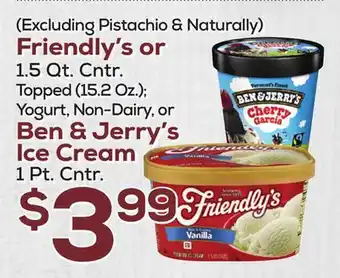 DeCicco & Sons Ben & jerry's ice cream 1 pt. cntr offer