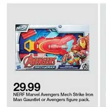 Target Nerf Marvel Avengers Mech Strike Iron Man Gauntlet Or Avengers Figure Pack offer