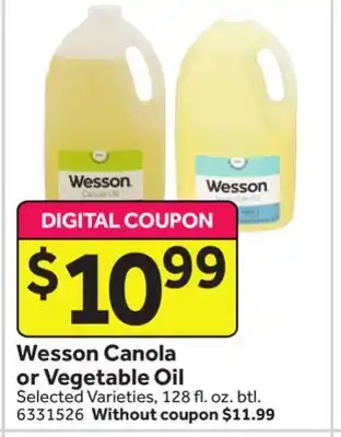 Stop&Shop Wesson canola or vegetable oil offer