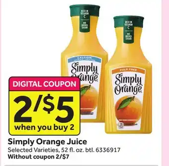 Stop&Shop Simply orange juice offer