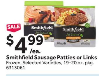 Stop&Shop Smithfield sausage patties or links offer