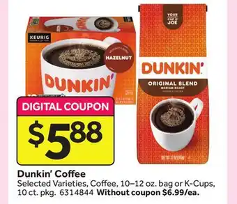 Stop&Shop Dunkin' coffee offer