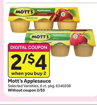 Stop&Shop Mott's applesauce offer