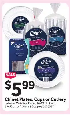 Stop&Shop Chinet plates, cups or cutlery offer
