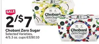 Stop&Shop Chobani zero sugar offer